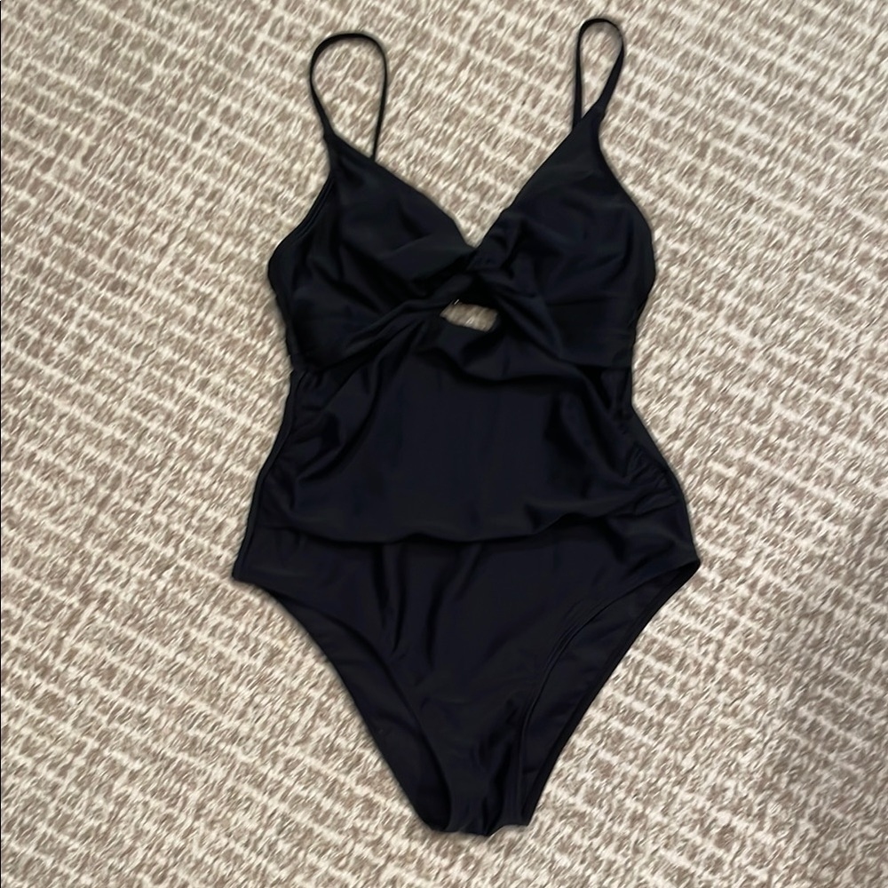 Black One-Piece Swimsuit Sz Med